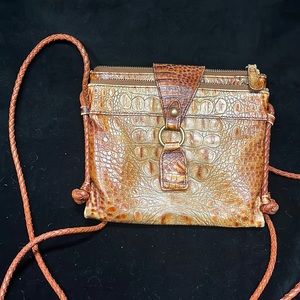 Red Brown Alligator Crossbody